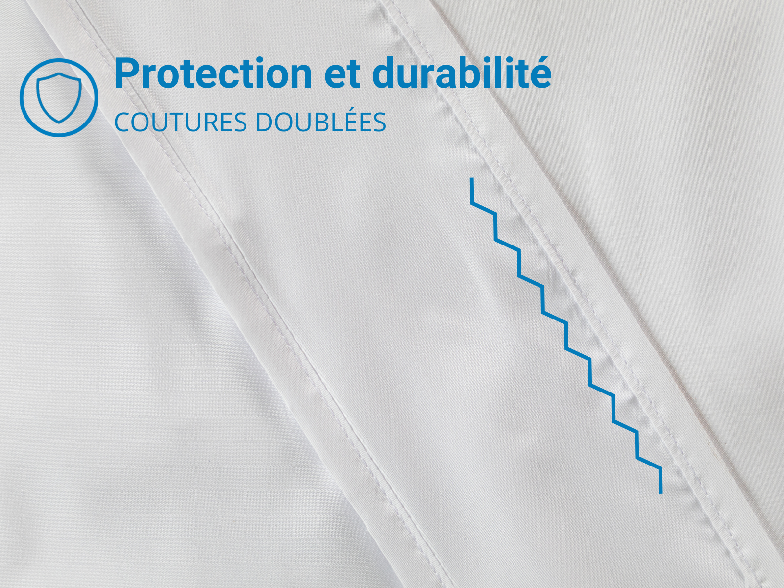 Housse anti acariens, protection et durabilité avec les coutures intérieures doublées.