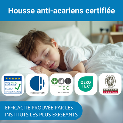 Housse anti acariens certifiées par plusieurs organismes indépendants 