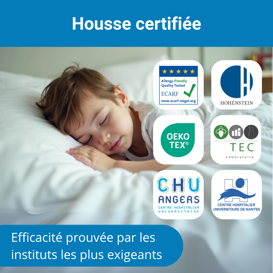 Housse anti acariens certifiées par plusieurs organismes indépendants 