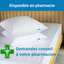 Housse de matelas et taies anti-acariens Acar-Housses® présentées sur un lit, avec mention “Disponible en pharmacie” et invitation à en parler à votre pharmacien.
