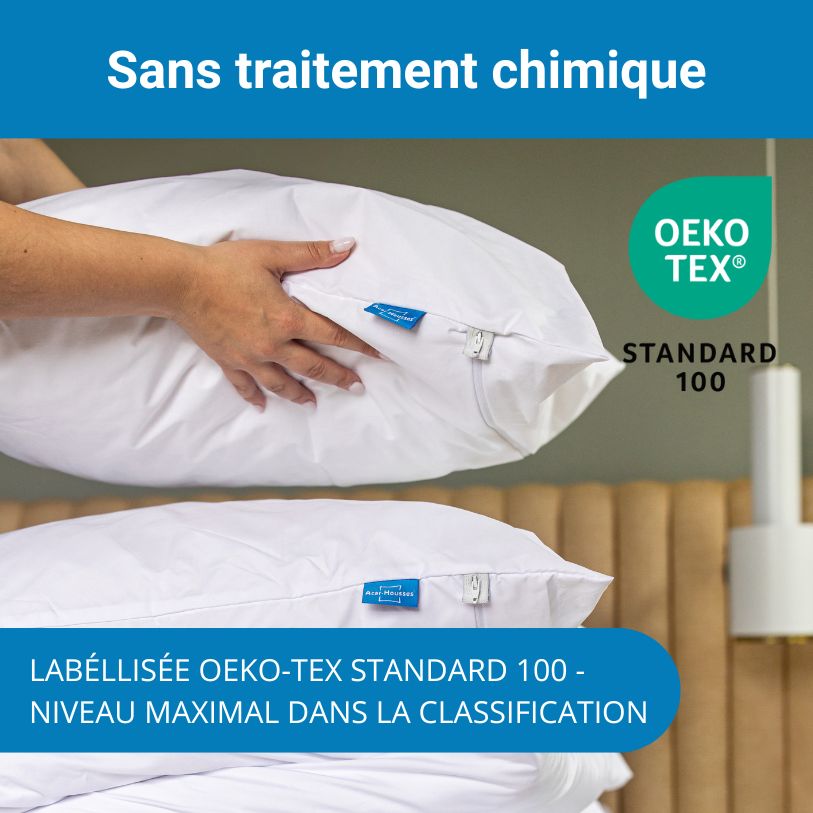 Housse anti acariens sans traitement chimique labélisée oeko-tex standard 100 