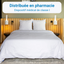 Housse de couette anti-acariens Acar-Housses® blanches installées sur un lit, dispositif médical de classe I distribué en pharmacie
