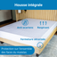 Housse intégrale de matelas Acar-Housses® avec fermeture sécurisée, protection anti-acariens et tissu respirant couvrant toutes les faces du matelas.