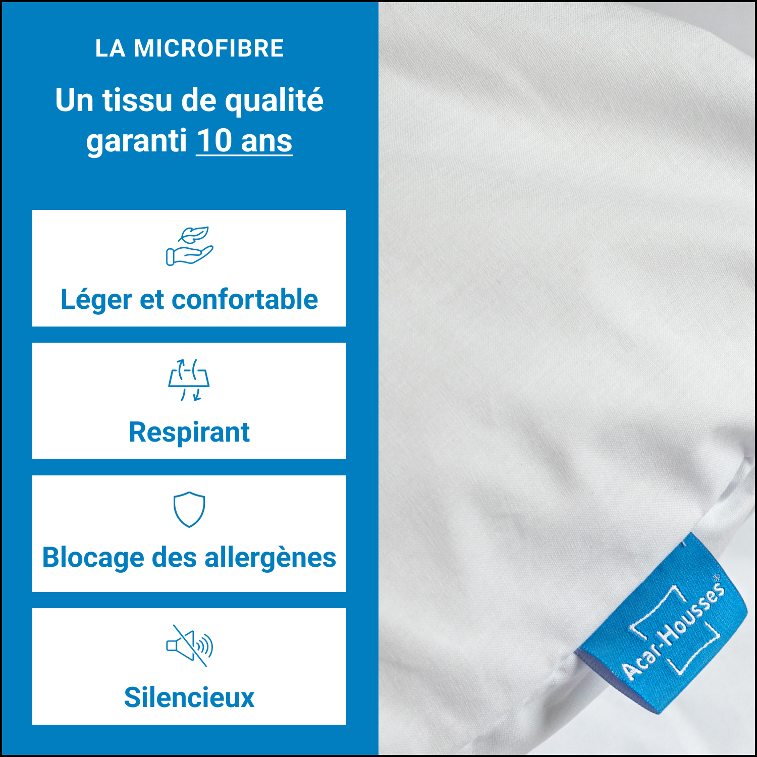 pack literie anti-acariens 140cm x 190 cm x 15cm en microfibre